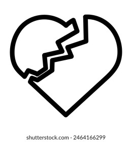 emoji Broken Heart Vector Line Icon Design