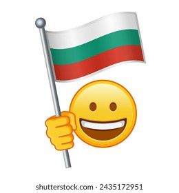 Emoji with Bulgaria flag Large size of yellow emoji smile