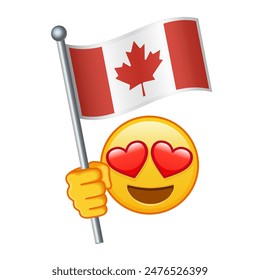 Emoji with Canada flag Large size of yellow emoji smile