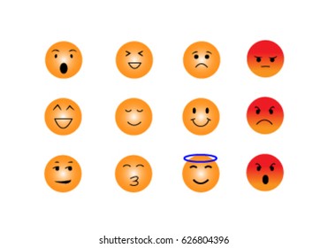 The emoji cartoon face shows emotions.