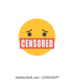 Emoji. Censored freedom of speech icon. Vector illustration.