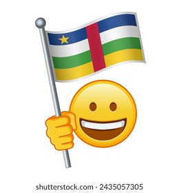Emoji with Central African Republic flag Large size of yellow emoji smile