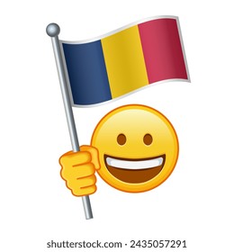 Emoji with Chad flag Large size of yellow emoji smile