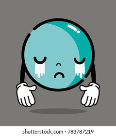 emoji character face crying with hands