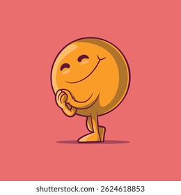 An Emoji Character looking cute vector illustration. Chat, communication design concept.