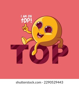 An Emoji character shares a positive message vector illustration. Sharing, communication, funny design concept.