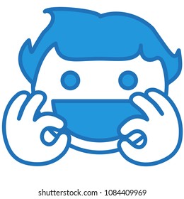 emoji with character that is showing ok or okay gesture with thumbs touching the index fingers, double okey sign that means everything is good, simple hand drawn emoticon, simplistic facial expression