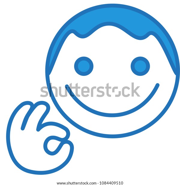 Emoji Character That Showing Ok Okay Stock Vector (Royalty Free) 1084409510