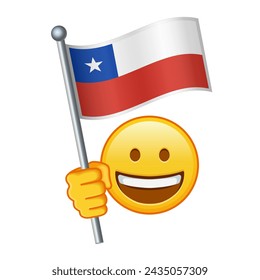 Emoji with Chile flag Large size of yellow emoji smile