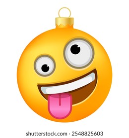 Emoji Christmas tree ball or toy with one large and one small eye