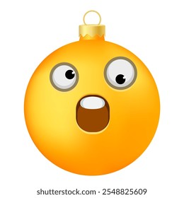 Emoji Christmas tree ball or toy with one large and one small eye