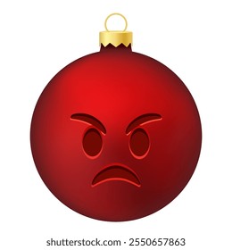 Emoji Christmas tree ball or toy with pouting lips face