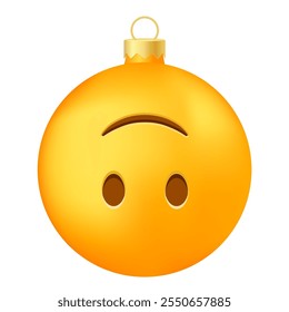 Emoji Christmas tree ball or toy with upside down face