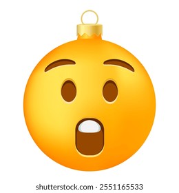 Emoji Christmas tree ball or toy with open mouth face