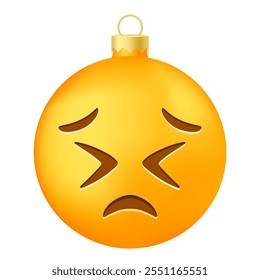 Emoji Christmas tree ball or toy with persistent facial expression face