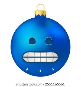 Emoji Christmas tree ball or toy freezing face