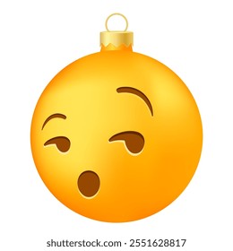 Emoji Christmas tree ball or toy with grinning flirting face