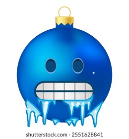 Emoji Christmas tree ball or toy freezing face