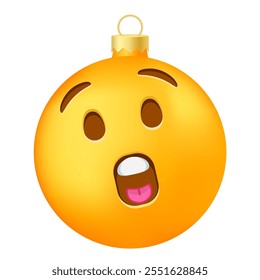 Emoji Christmas tree ball or toy with open mouth face