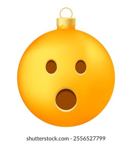 Emoji Christmas tree ball or toy with open mouth face