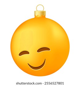 Emoji Christmas tree ball or toy with laughing eyes face