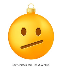 Emoji Christmas tree ball or toy with sad face