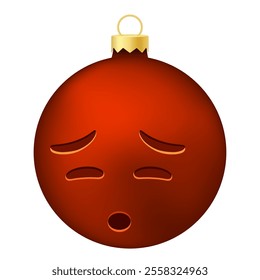 Emoji Christmas tree ball or toy with sweaty face