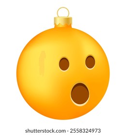 Emoji Christmas tree ball or toy with open mouth face