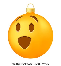 Emoji Christmas tree ball or toy with winking face