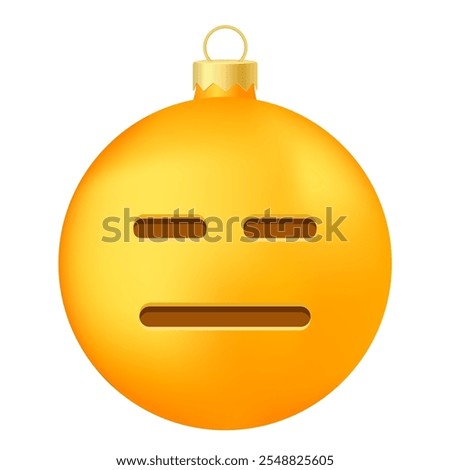 Emoji Christmas tree ball or toy with expressionless face