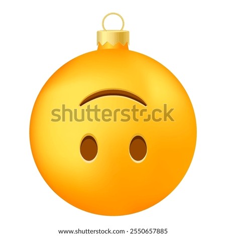 Emoji Christmas tree ball or toy with upside down face