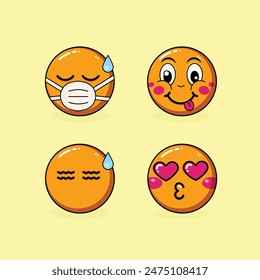 Emoji Collection Retro Style Illustration