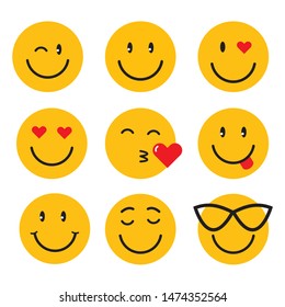 Emoji collection, Set of happy, smile faces for web and mobile.