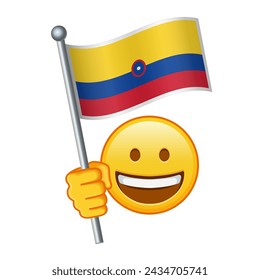 Emoji with Colombia flag Large size of yellow emoji smile