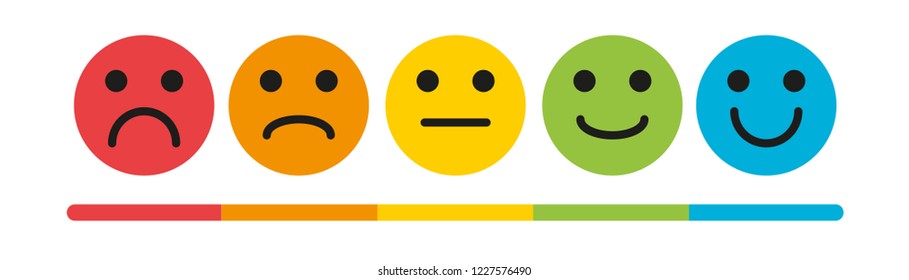 Emoji Colored Flat Icons Vector Set. Sad and Happy Mood Icons. 

