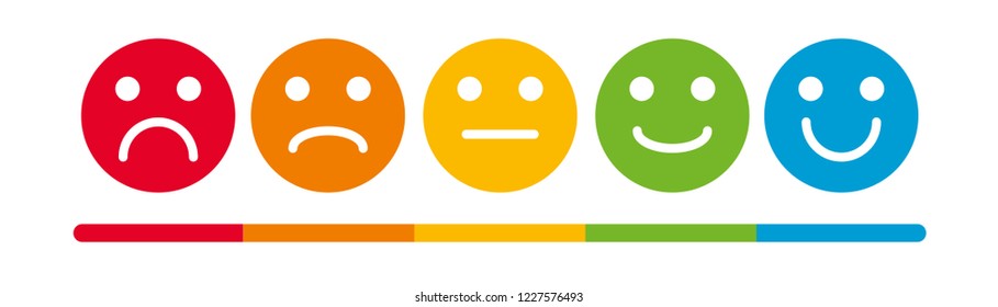 Emoji Colored Flat Icons Vector Set. Sad and Happy Mood Icons. 