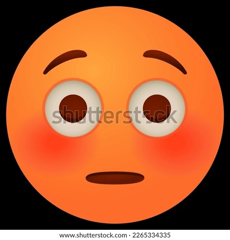 Emoji. Confused face with blush