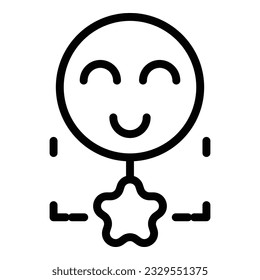 Emoji-Content-Symbol umreißt Vektorgrafik. Marktblog. Medien digital