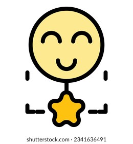 Emoji content icon outline vector. Market blog. Media digital color flat