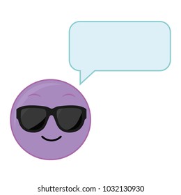 emoji cool face with chat bubble