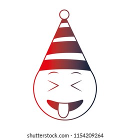 emoji crazy with hat party kawaii character icon