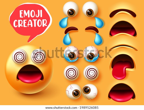 Emoji Creator Vector Set Design Emoticon Stock Vector Royalty Free Emoji Creator Vector Set Design Emoticon Stock Vector Royalty Free