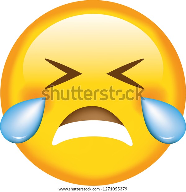 Emoji Crying Face Sad Cute Emoticon Stock Vector (royalty Free 