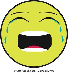 emoji crying with simple anime style