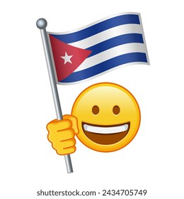 Emoji with Cuba flag Large size of yellow emoji smile