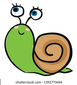 Emoji Cute Green Snail Single Hard Stock Vector (Royalty Free) 1392773444