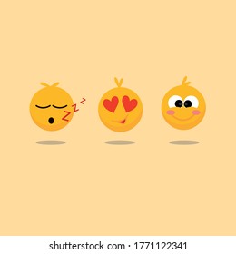 Emoji cute head set emotion vector
