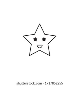 Emoji cute star icon vector 