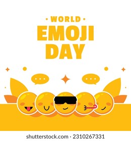 Emoji Day Flat Illustration Event