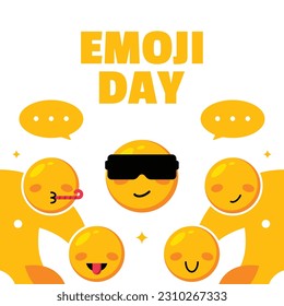 Emoji Day Flat Illsutration event